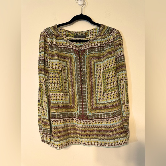Robert Graham Tops - Robert Graham Silk Navajo Tribal Brass Button Blouse